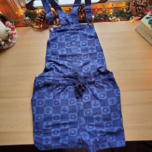 Groovy Mushroom and Flower Overall Shorts